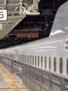 浜松駅新幹線ホームからの夕焼け